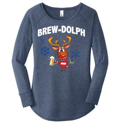 Brew-Dolph Christmas Reindeer Women's Perfect Tri Tunic Long Sleeve Shirt