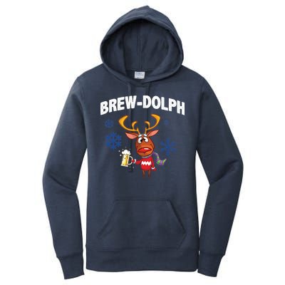 Brew-Dolph Christmas Reindeer Women's Pullover Hoodie