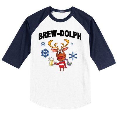 Brew-Dolph Christmas Reindeer Baseball Sleeve Shirt