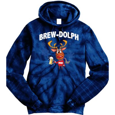 Brew-Dolph Christmas Reindeer Tie Dye Hoodie