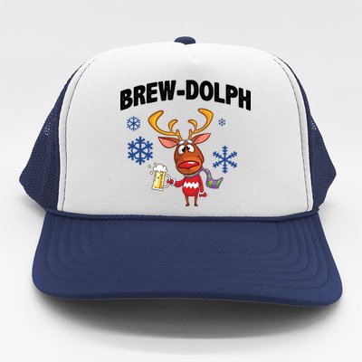 Brew-Dolph Christmas Reindeer Trucker Hat