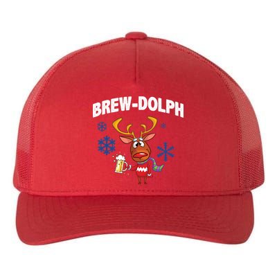 Brew-Dolph Christmas Reindeer Yupoong Adult 5-Panel Trucker Hat