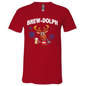 Brew-Dolph Christmas Reindeer V-Neck T-Shirt