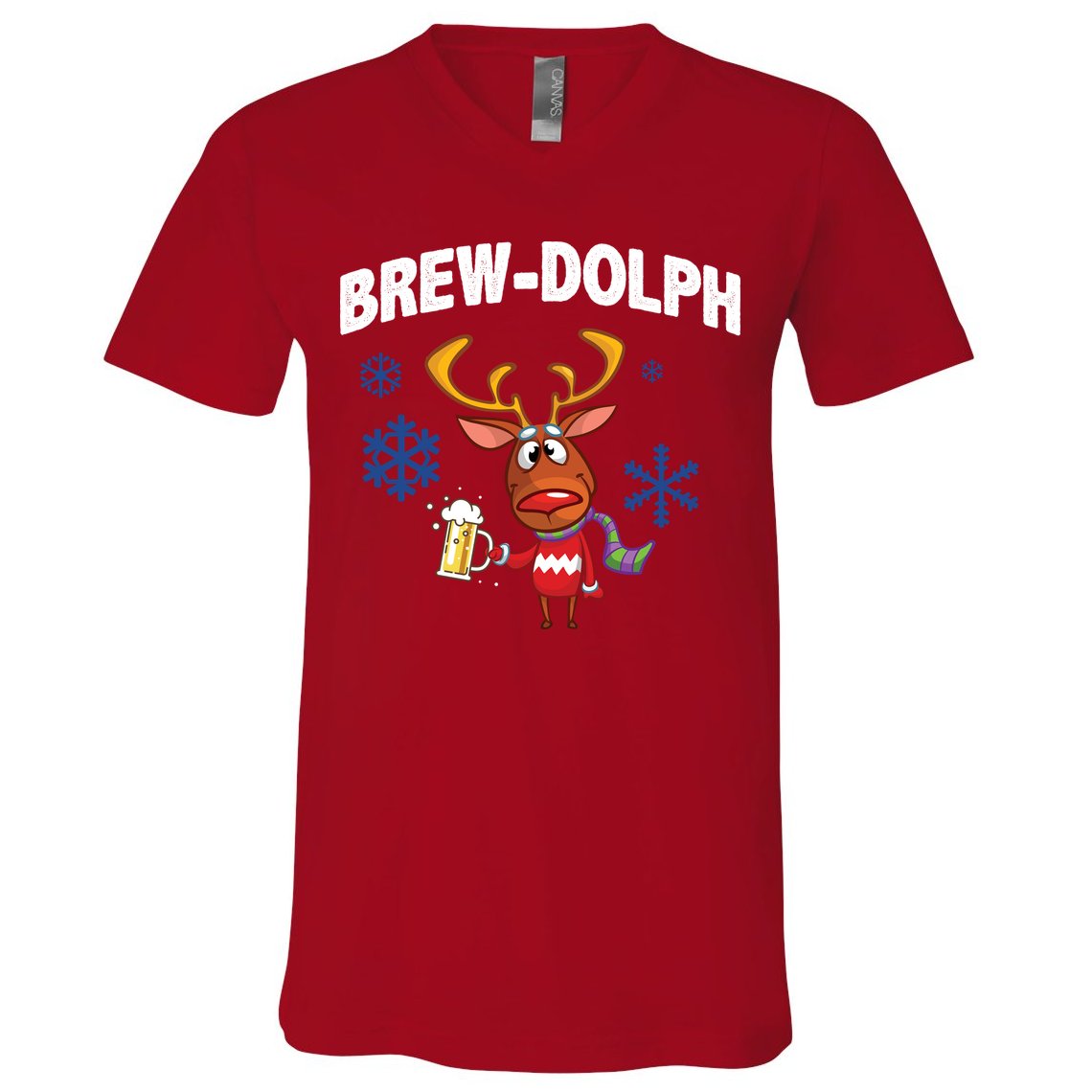 Brew-Dolph Christmas Reindeer V-Neck T-Shirt