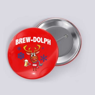 Brew-Dolph Christmas Reindeer Button
