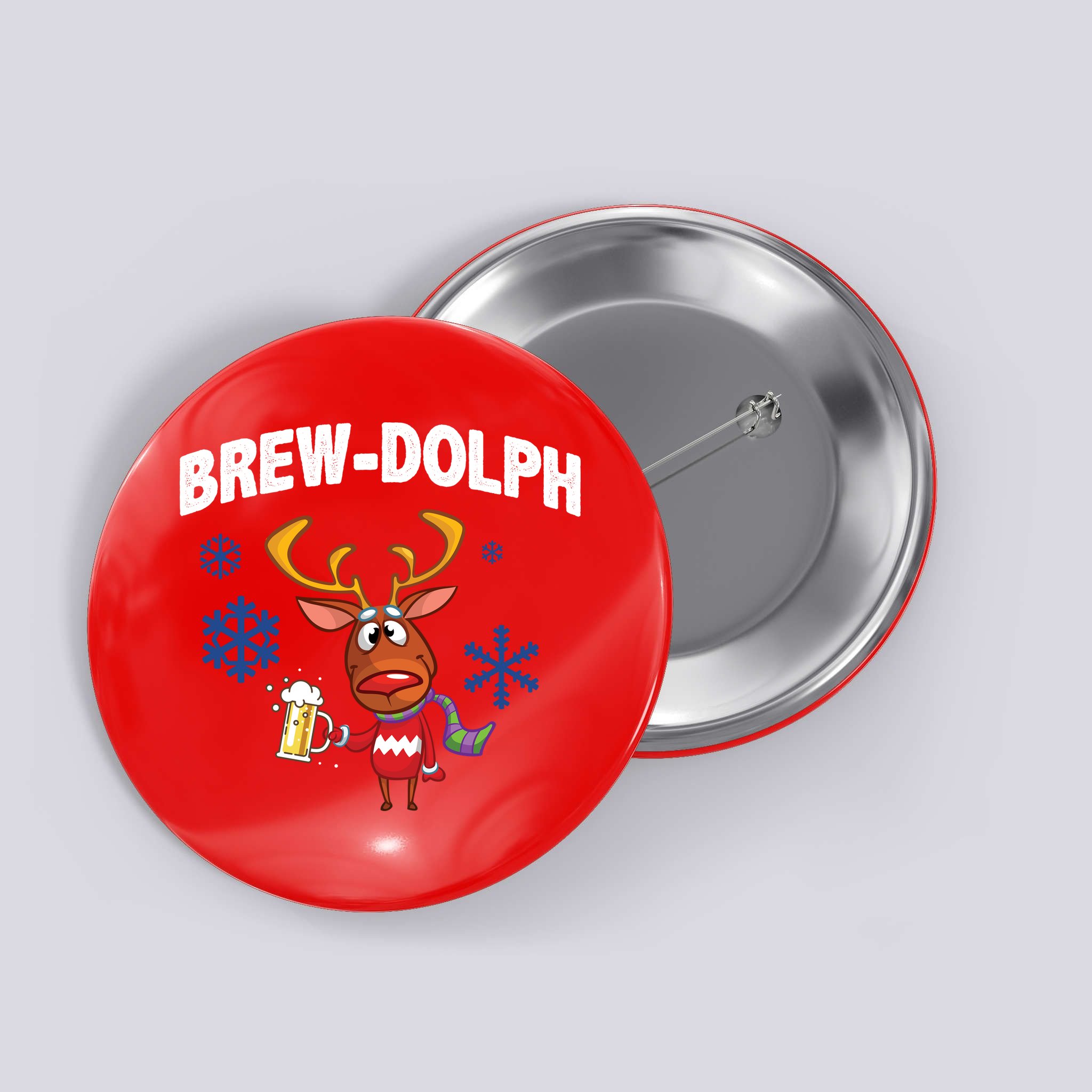 Brew-Dolph Christmas Reindeer Button