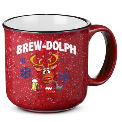 Brew-Dolph Christmas Reindeer 15oz Campfire Ceramic Mug