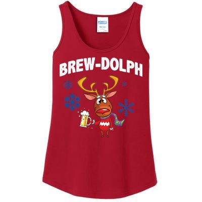 Brew-Dolph Christmas Reindeer Ladies Essential Tank