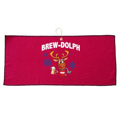 Brew-Dolph Christmas Reindeer Large Microfiber Waffle Golf Towel