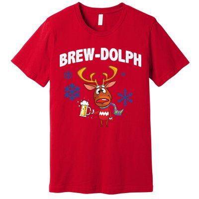 Brew-Dolph Christmas Reindeer Premium T-Shirt