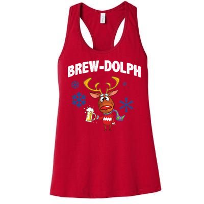 Brew-Dolph Christmas Reindeer Women's Racerback Tank