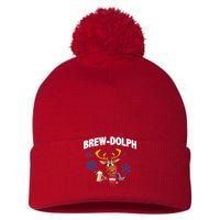 Brew-Dolph Christmas Reindeer Pom Pom 12in Knit Beanie