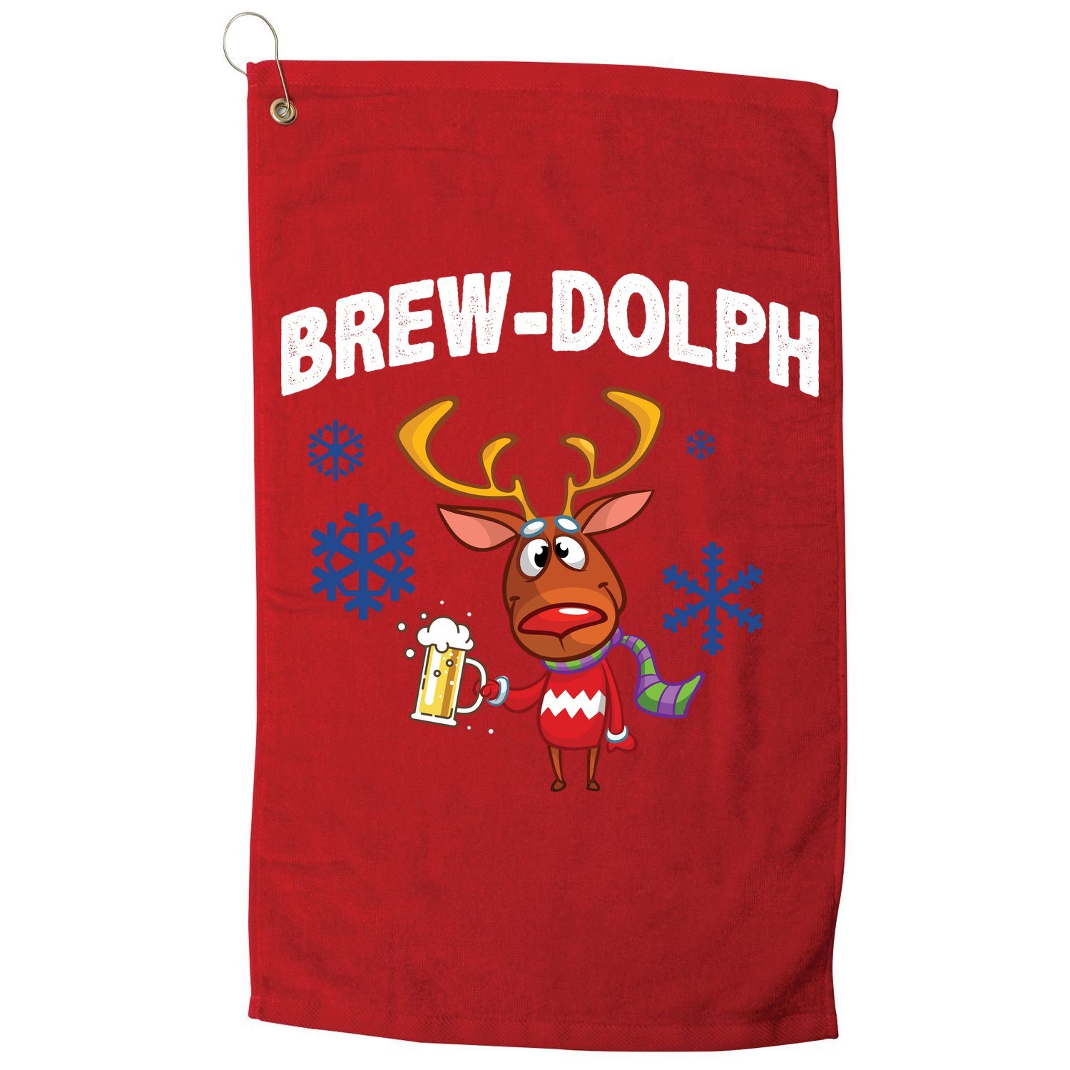 Brew-Dolph Christmas Reindeer Golf Towel