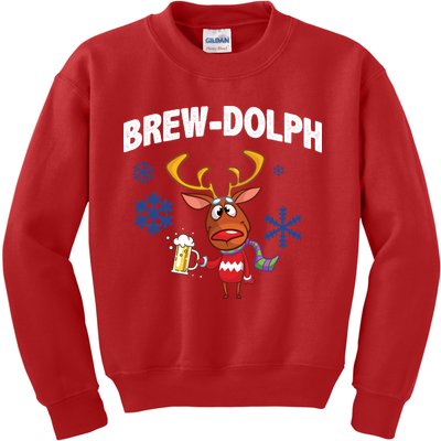 Brew-Dolph Christmas Reindeer Kids Sweatshirt