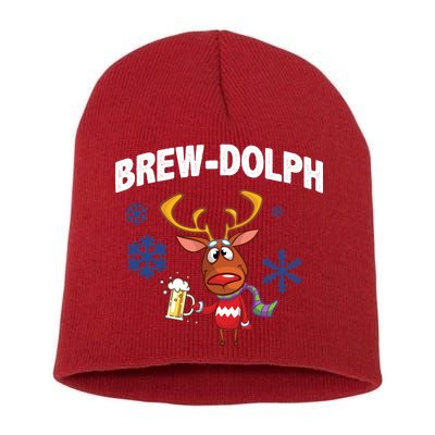 Brew-Dolph Christmas Reindeer Short Acrylic Beanie