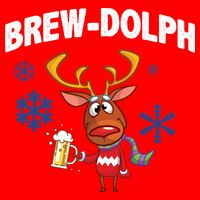 Brew-Dolph Christmas Reindeer Short Acrylic Beanie