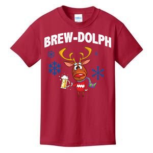 Brew-Dolph Christmas Reindeer Kids T-Shirt