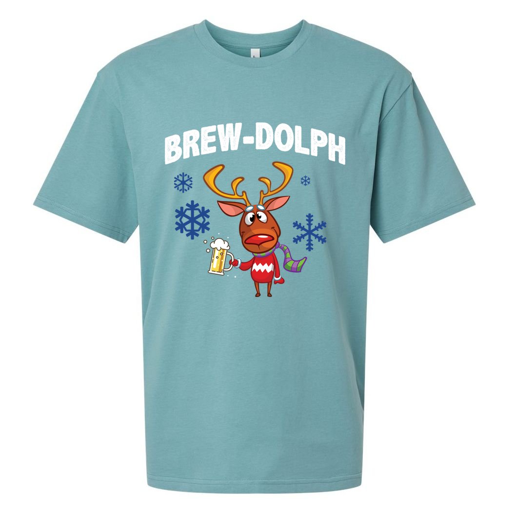 Brew-Dolph Christmas Reindeer Sueded Cloud Jersey T-Shirt