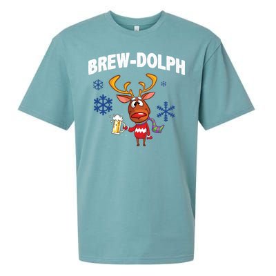 Brew-Dolph Christmas Reindeer Sueded Cloud Jersey T-Shirt