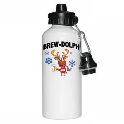 Brew-Dolph Christmas Reindeer Aluminum Water Bottle