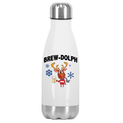 Brew-Dolph Christmas Reindeer Stainless Steel Insulated Water Bottle