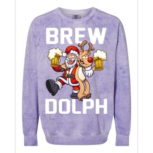 Brew Dolph Red Nose Reindeer Colorblast Crewneck Sweatshirt