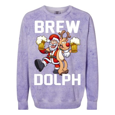 Brew Dolph Red Nose Reindeer Colorblast Crewneck Sweatshirt