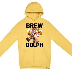 Brew Dolph Red Nose Reindeer Premium Pullover Hoodie