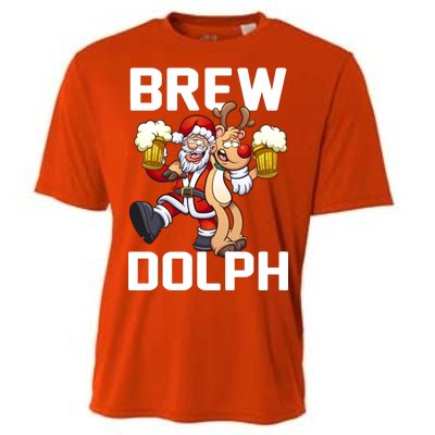 Brew Dolph Red Nose Reindeer Cooling Performance Crew T-Shirt