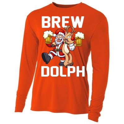 Brew Dolph Red Nose Reindeer Cooling Performance Long Sleeve Crew