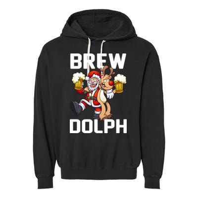 Brew Dolph Red Nose Reindeer Garment-Dyed Fleece Hoodie