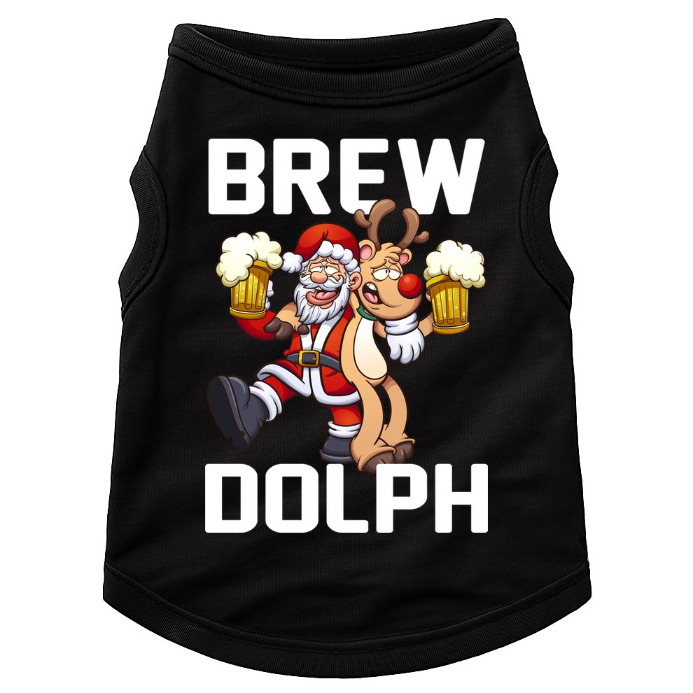 Brew Dolph Red Nose Reindeer Doggie Tank