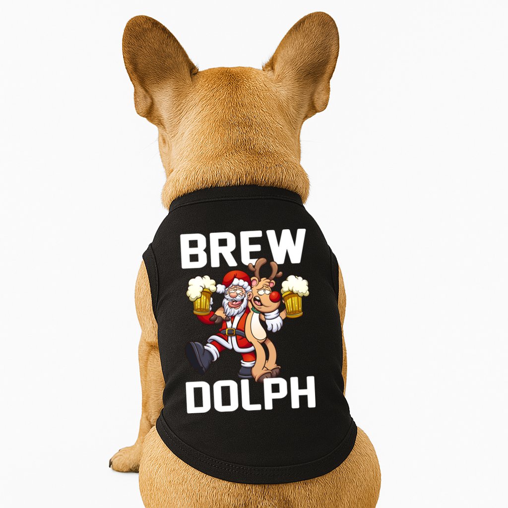 Brew Dolph Red Nose Reindeer Doggie Tank