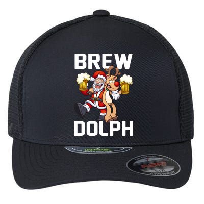 Brew Dolph Red Nose Reindeer Flexfit Unipanel Trucker Cap