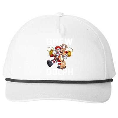 Brew Dolph Red Nose Reindeer Snapback Five-Panel Rope Hat