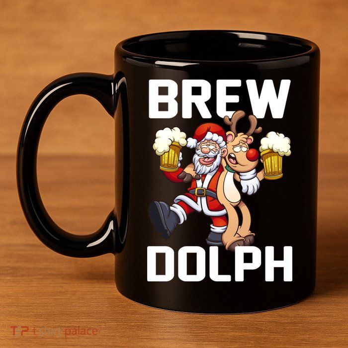 Brew Dolph Red Nose Reindeer 11oz C Handle Ceramic Mug