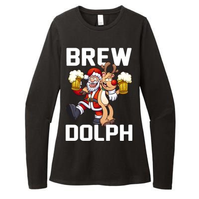 Brew Dolph Red Nose Reindeer Womens CVC Long Sleeve Shirt