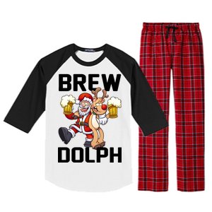 Brew Dolph Red Nose Reindeer Raglan Sleeve Pajama Set