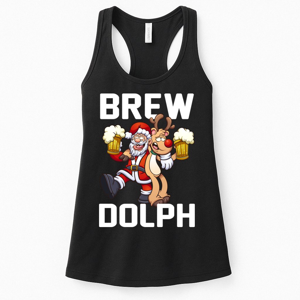 Brew Dolph Red Nose Reindeer Womens Tank Top