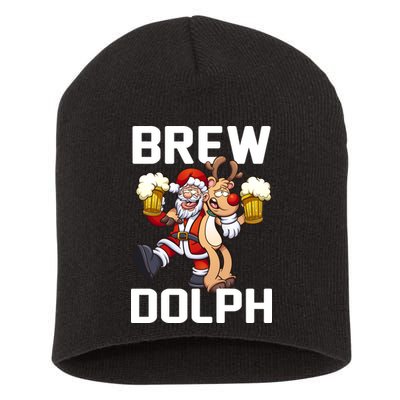 Brew Dolph Red Nose Reindeer Short Acrylic Beanie