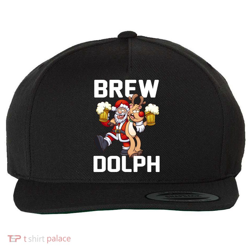 Brew Dolph Red Nose Reindeer Wool Snapback Cap