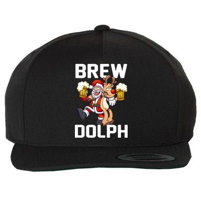 Brew Dolph Red Nose Reindeer Wool Snapback Cap