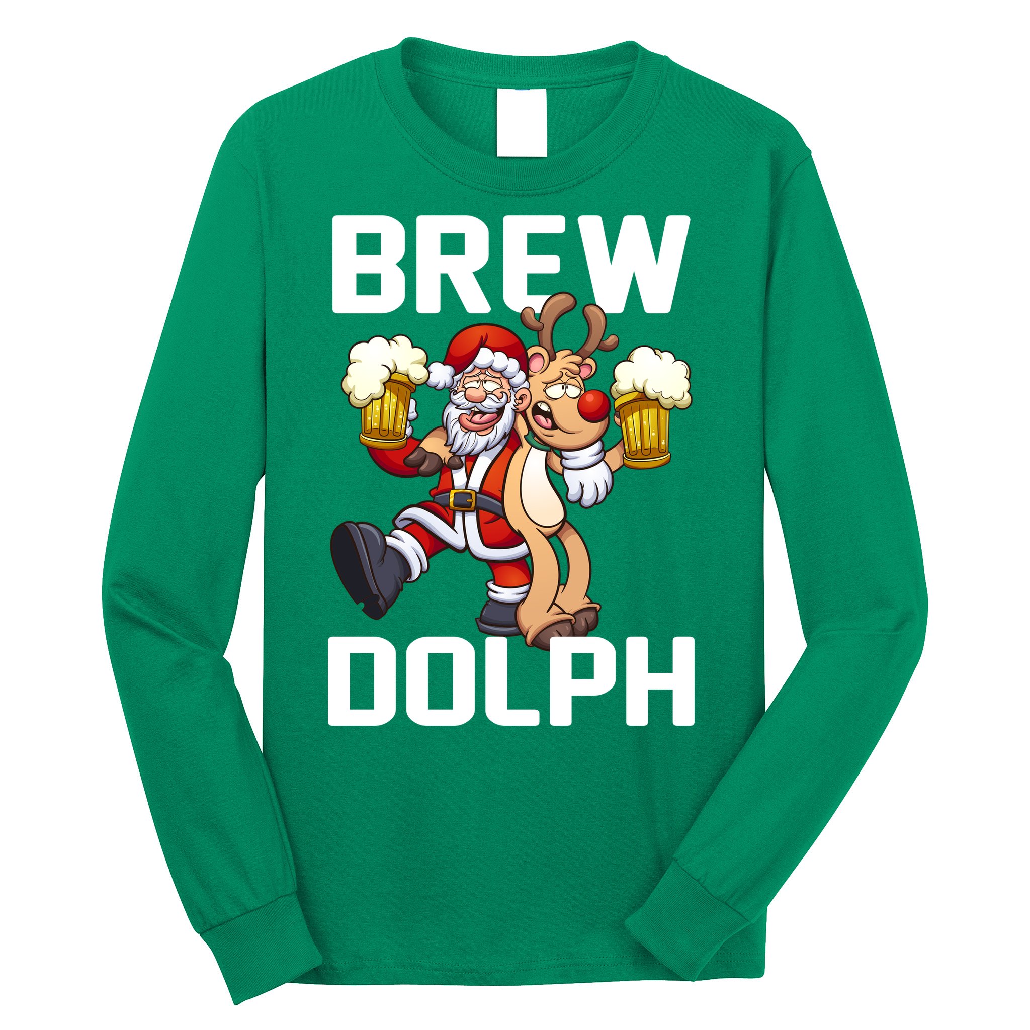 Brew Dolph Red Nose Reindeer Long Sleeve Shirt