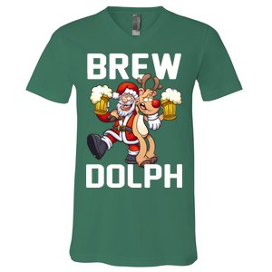 Brew Dolph Red Nose Reindeer V-Neck T-Shirt