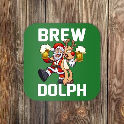 Brew Dolph Red Nose Reindeer Coaster