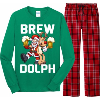 Brew Dolph Red Nose Reindeer Long Sleeve Pajama Set