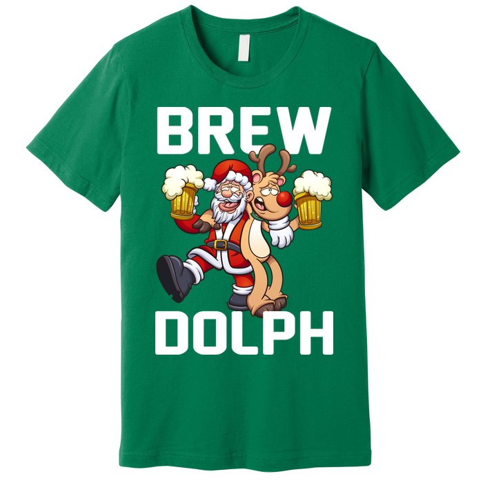 Brew Dolph Red Nose Reindeer Premium T-Shirt