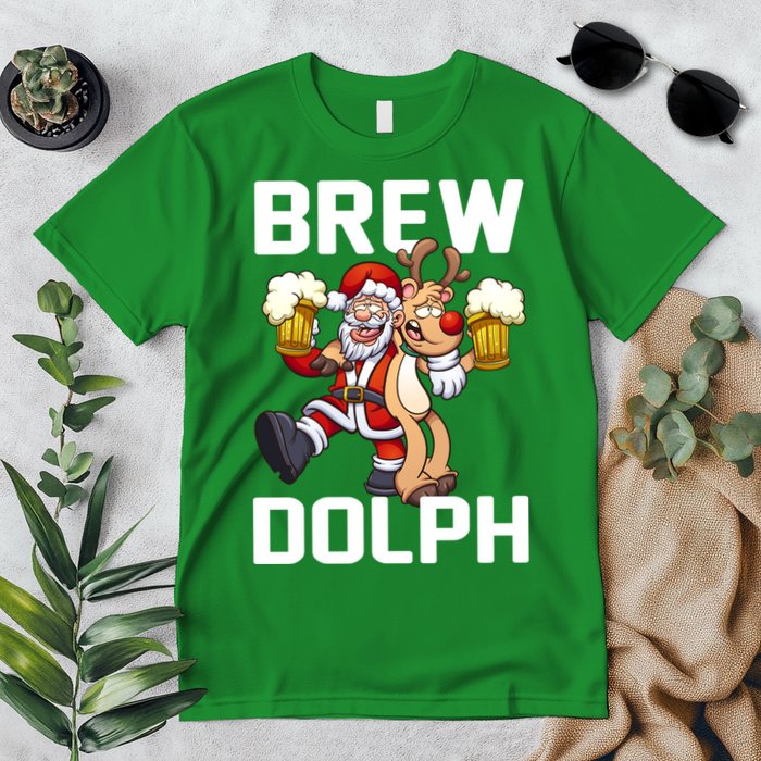 Brew Dolph Red Nose Reindeer Premium T-Shirt