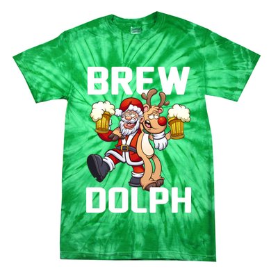 Brew Dolph Red Nose Reindeer Tie-Dye T-Shirt