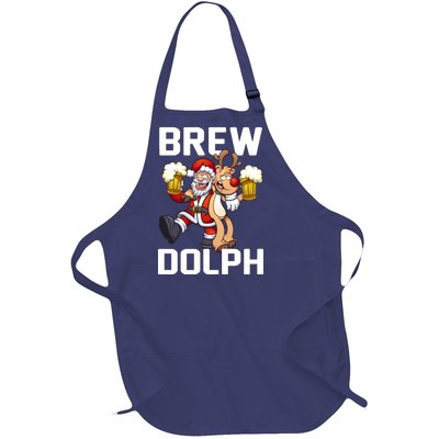 Brew Dolph Red Nose Reindeer Full-Length Apron With Pockets